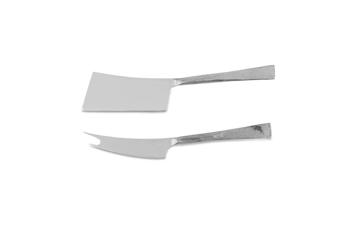 Ena Cheese Knife Set - Brushed Silver (Set of 2)