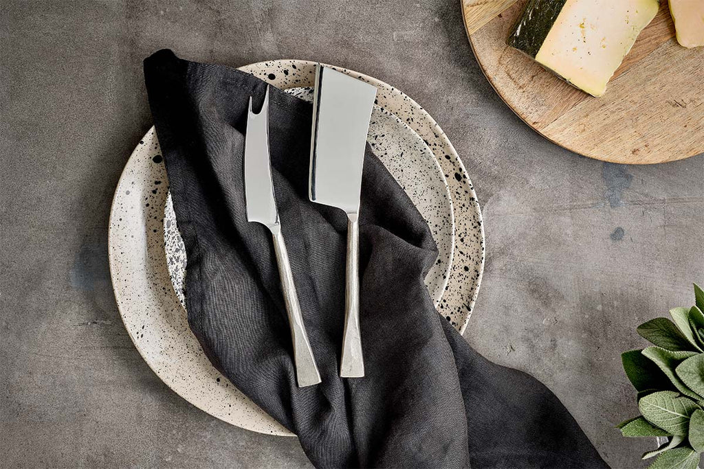 Nkuku Tableware Ena Cheese Knife Set - Brushed Silver