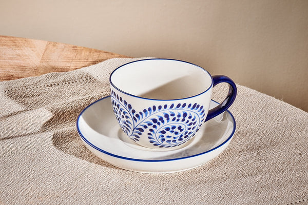 nkuku TABLEWARE Eshani Cup & Saucer - Indigo