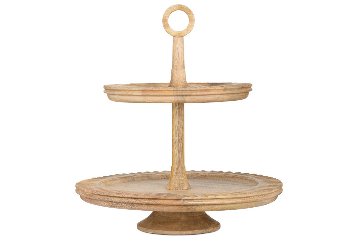 nkuku SERVEWARE Gavivi Mango Wood Cake Stand