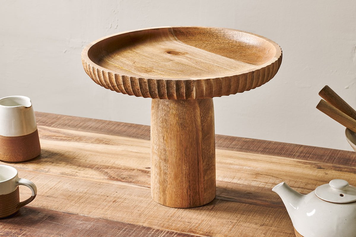 nkuku SERVEWARE Gavivi Mango Wood Stand