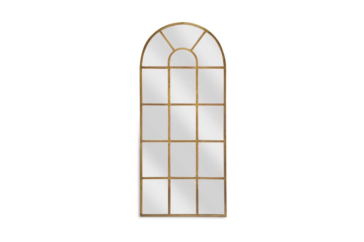 Nkuku MIRRORS Imoma Iron Full Length Arch Mirror - Brass