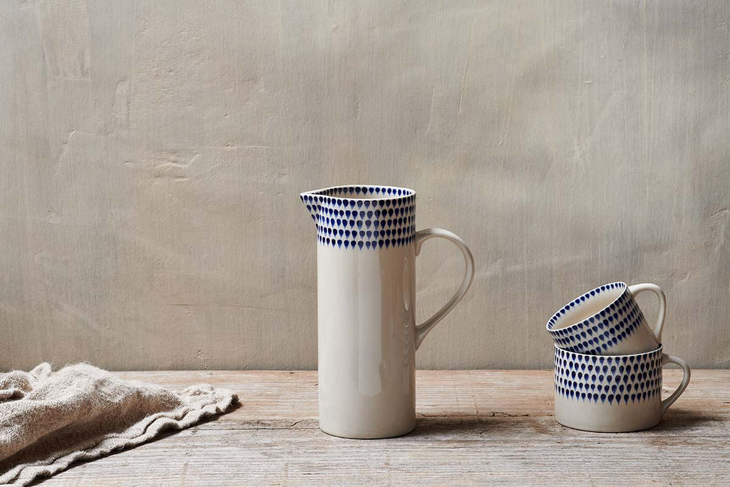 Nkuku TABLEWARE Indigo Drop Jug