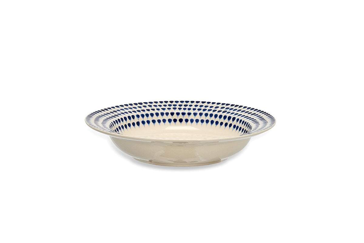 Nkuku TABLEWARE Indigo Drop Pasta Bowl