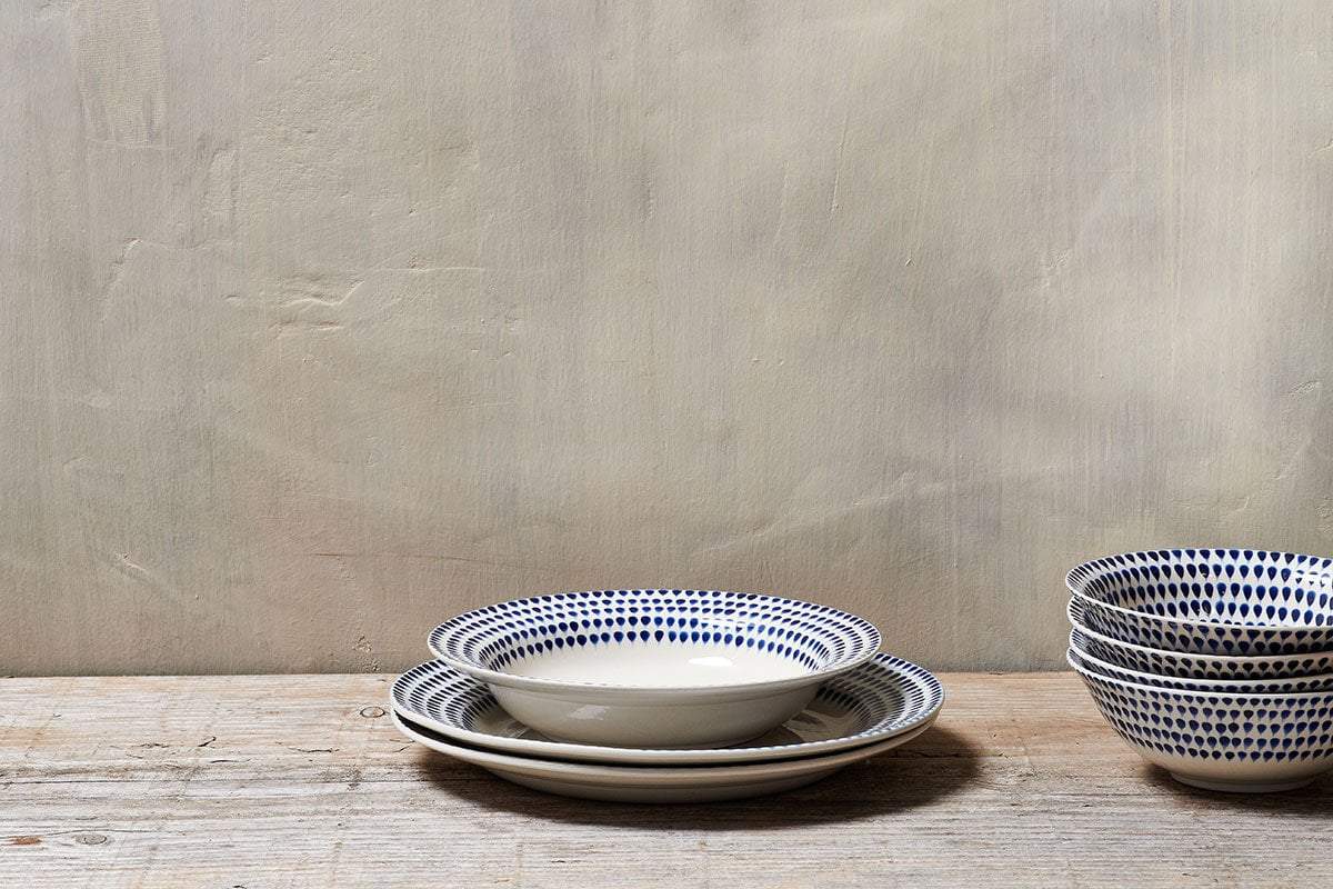 Nkuku TABLEWARE Indigo Drop Pasta Bowl