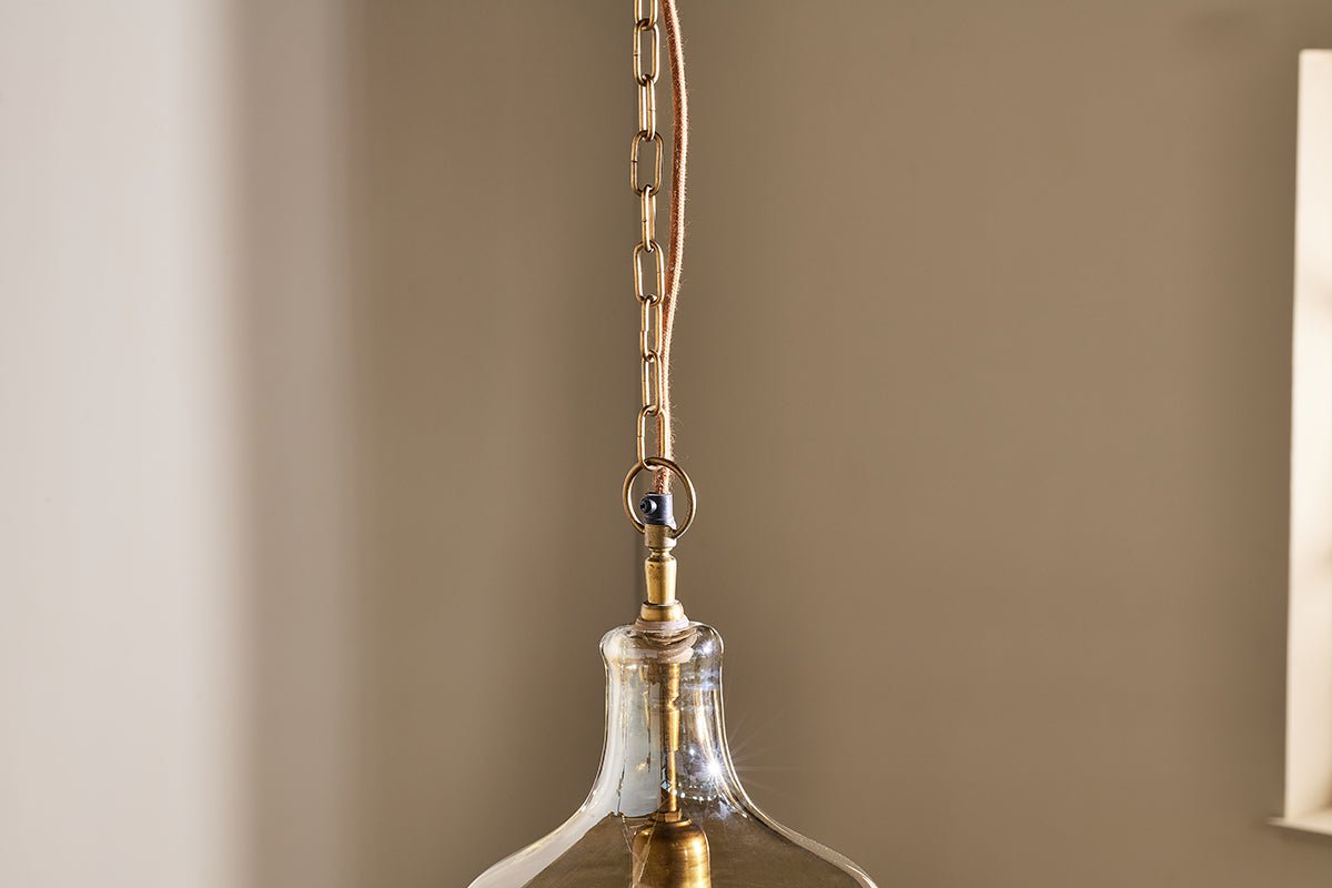 Nkuku LIGHTS Kalsi Recycled Glass Pendant Light - Lustre - Large