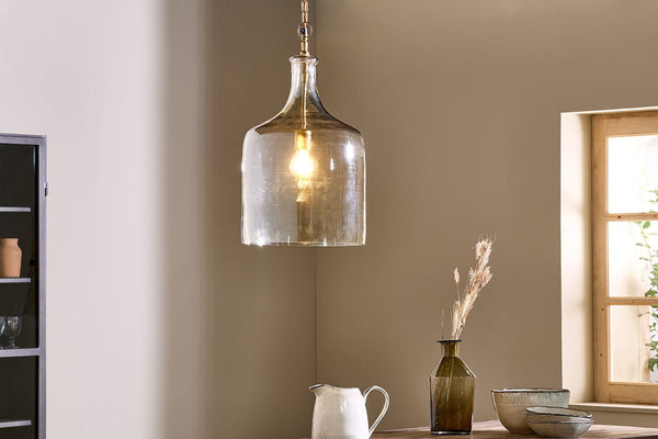 Nkuku LIGHTS Kalsi Recycled Glass Pendant Light - Lustre - Large