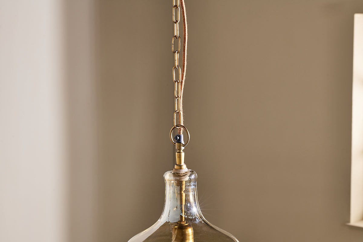 Nkuku LIGHTS Kalsi Recycled Glass Pendant Light - Lustre - Small