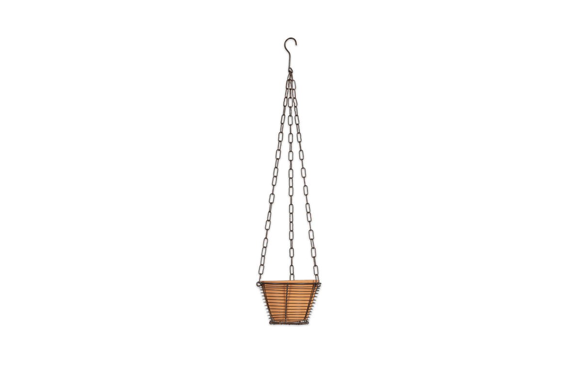 nkuku VASES & PLANTERS Kappil Terracotta And Wire Hanging Planter