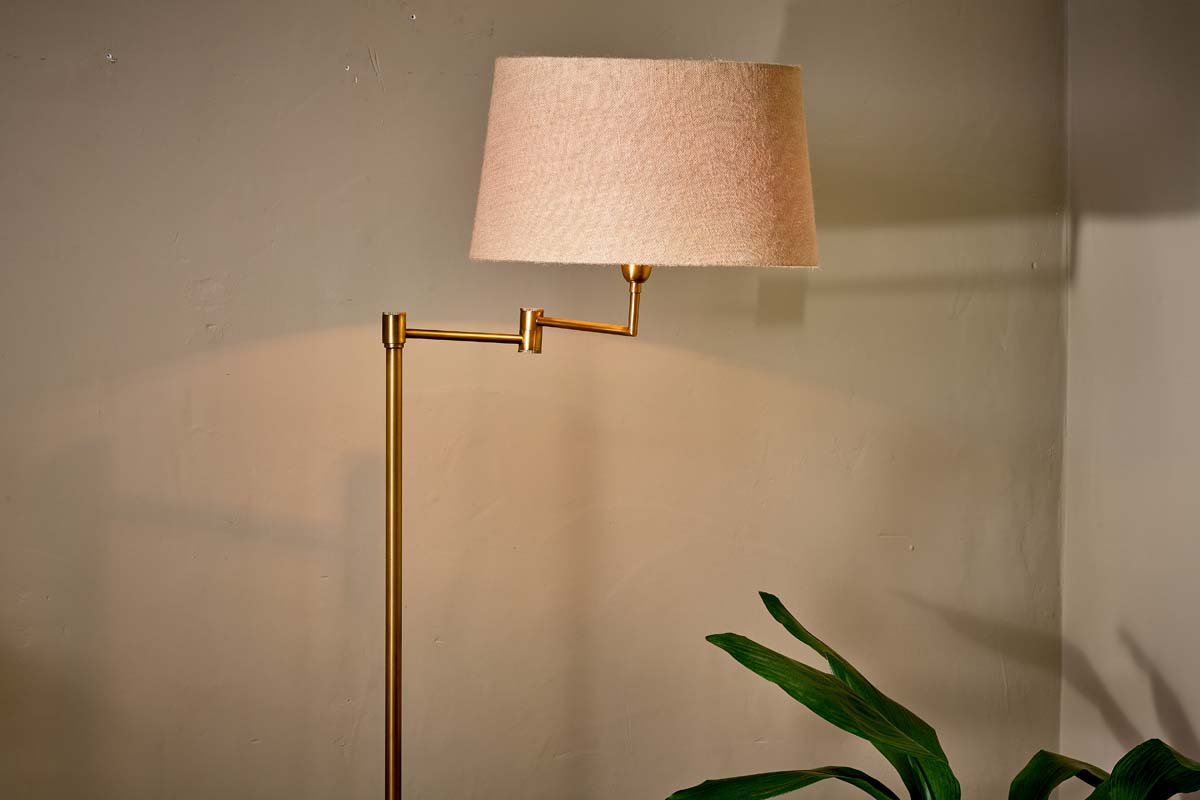 Nkuku LIGHTING Kara Floor Lamp - Brass