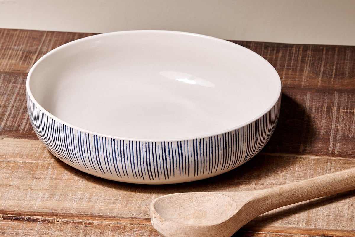 Nkuku Tableware Karuma Ceramic Serving Bowl - Blue & White