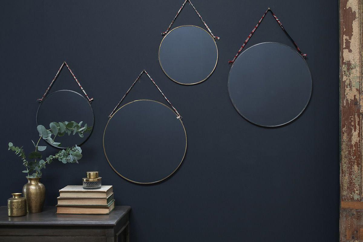 Nkuku Mirrors Kiko Round Mirror - Brass