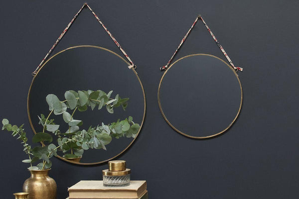 Nkuku Mirrors Kiko Round Mirror - Brass