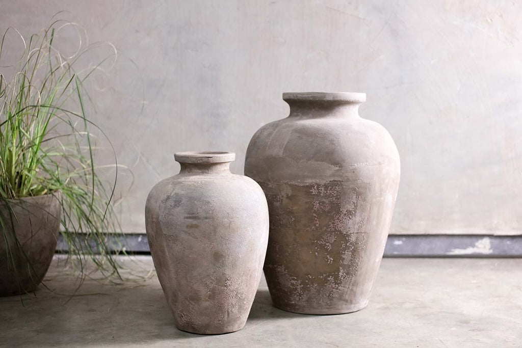 Nkuku VASES & PLANTERS Large Affiti Clay Tapered Pot