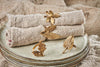 Nkuku Table Accessories Leaf Brass Napkin Rings