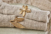 Nkuku Table Accessories Leaf Brass Napkin Rings