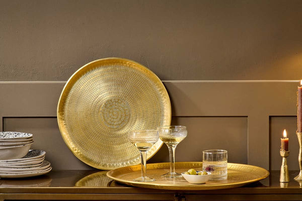 Nkuku SERVEWARE Mahika Tray - Antique Brass