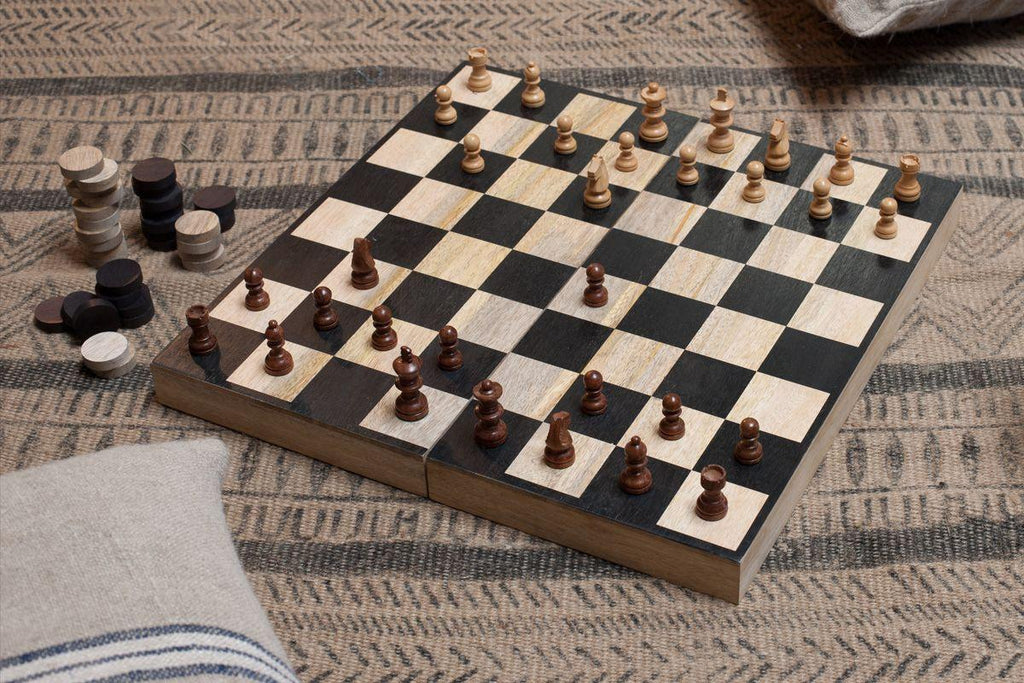 Nkuku Decorative Accessories Mango Wood Chess & Draughts