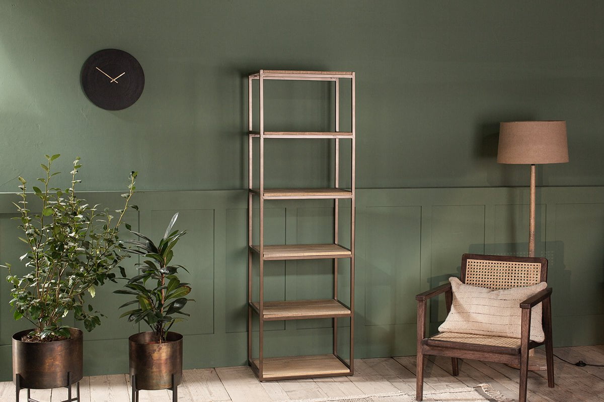 Nkuku STORAGE FURNITURE Marjori Mango Wood And Iron Standing Shelves