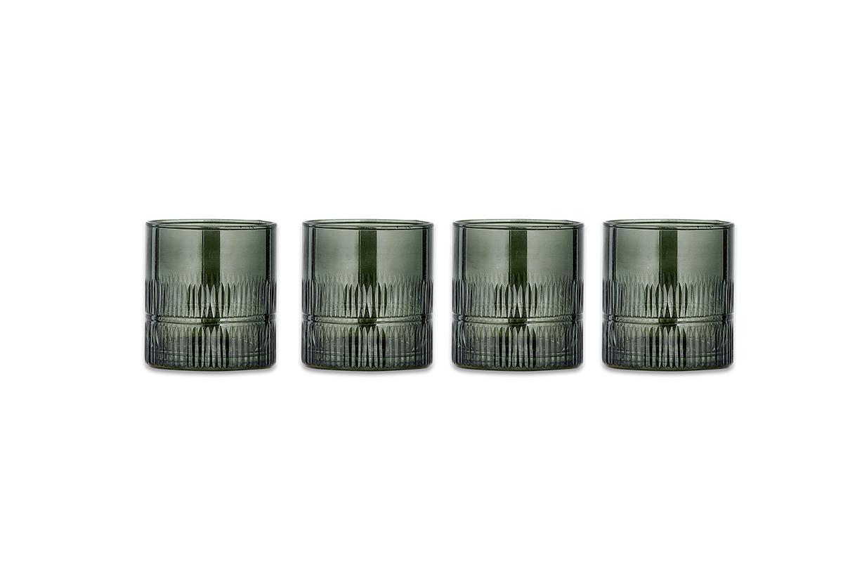 Nkuku Glassware Mila Tumbler - Dark Emerald (Set of 4)