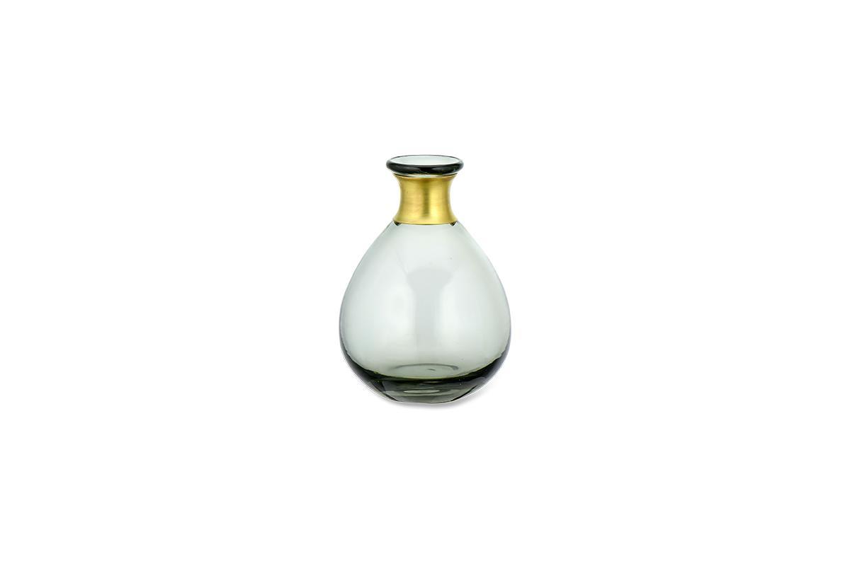 Nkuku Vases & Planters Miza Mini Glass Vase - Smoke