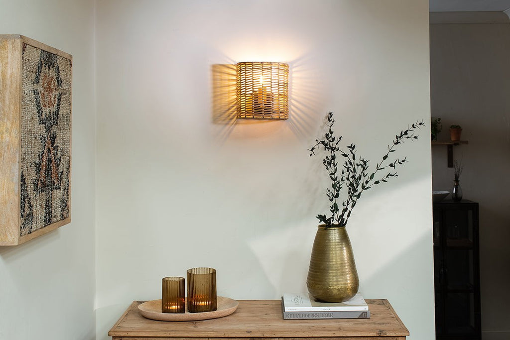 Nkuku LIGHTS Noko Rattan Wall Lamp