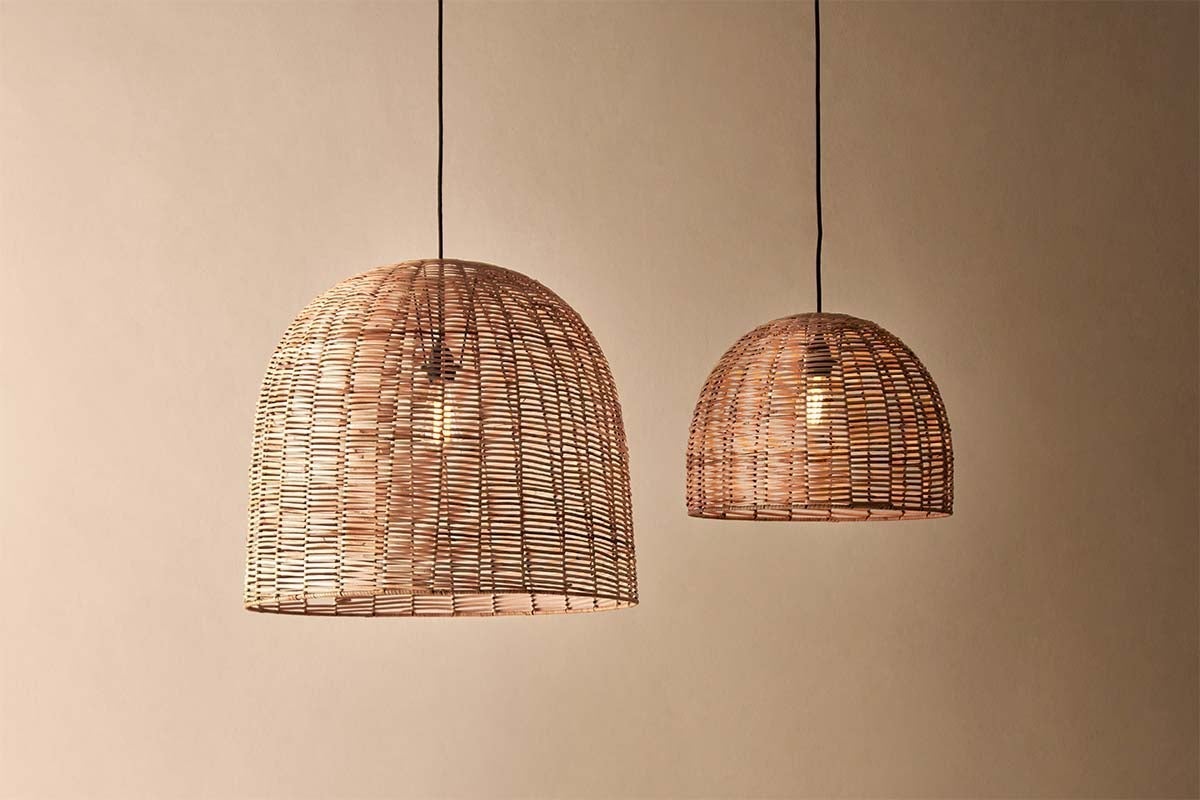 Nkuku LIGHTING Noko Wicker Dome Pendant - Large