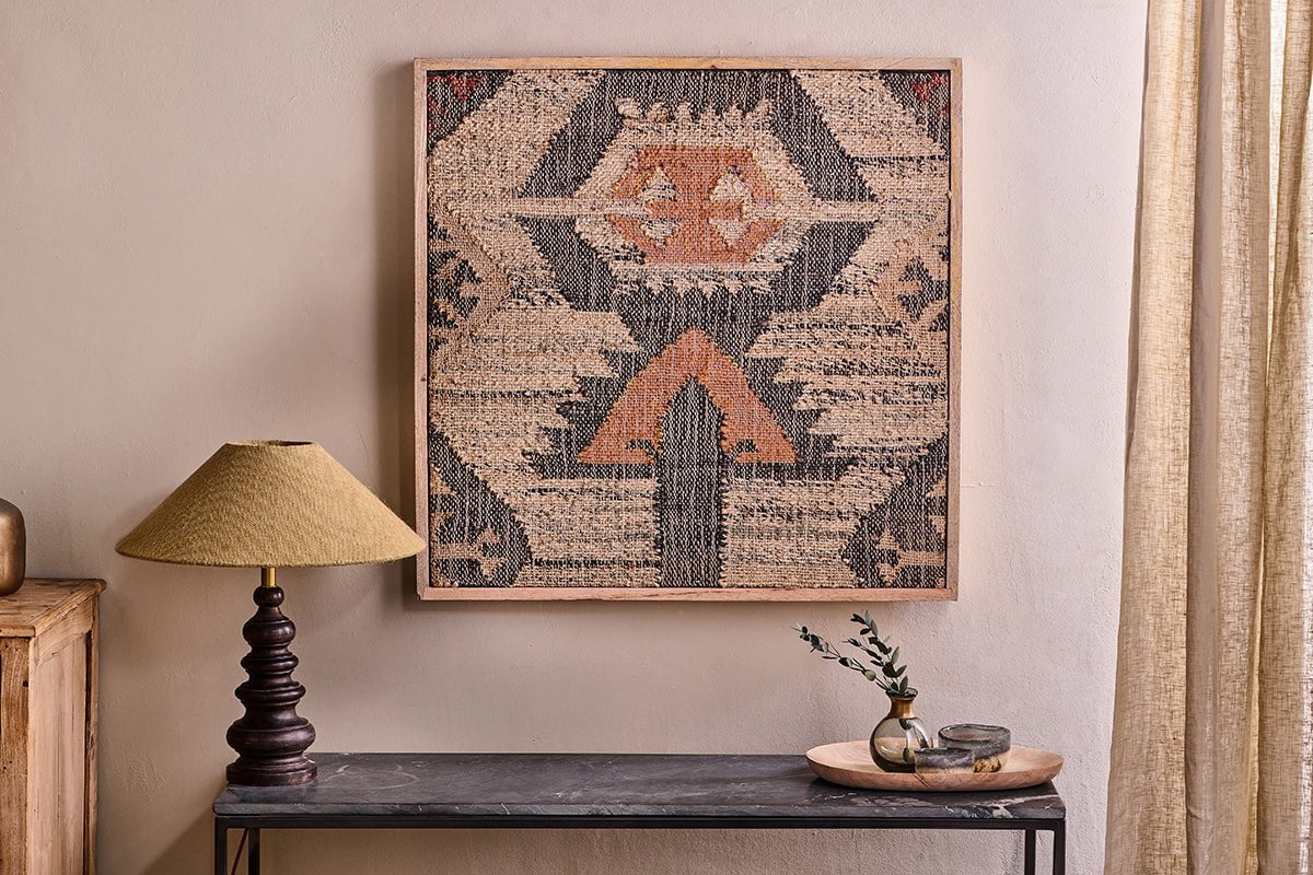 Nkuku MIRRORS WALL ART & CLOCKS Pemali Handwoven Artwork - Rust