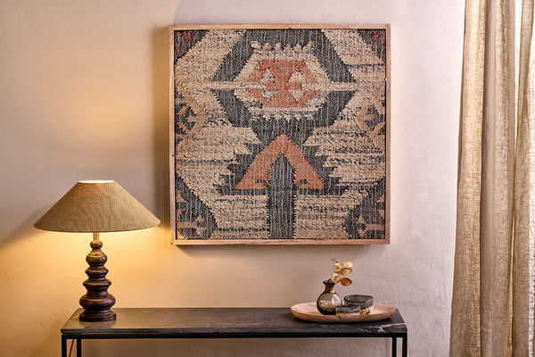 Nkuku MIRRORS WALL ART & CLOCKS Pemali Handwoven Artwork - Rust