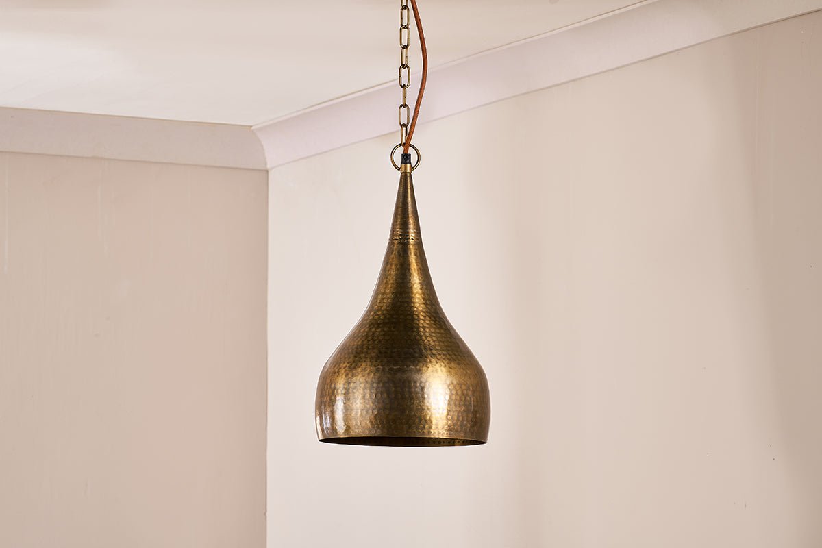 nkuku LIGHTS Quinn Hammered Metal Pendant - Small