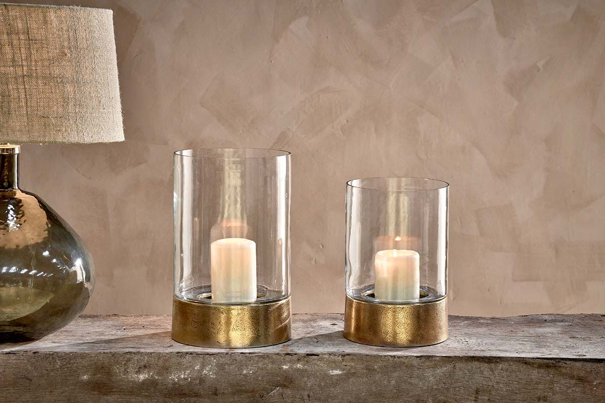 Nkuku CANDLES HOLDERS & LANTERNS Rajura Hurricane Lantern