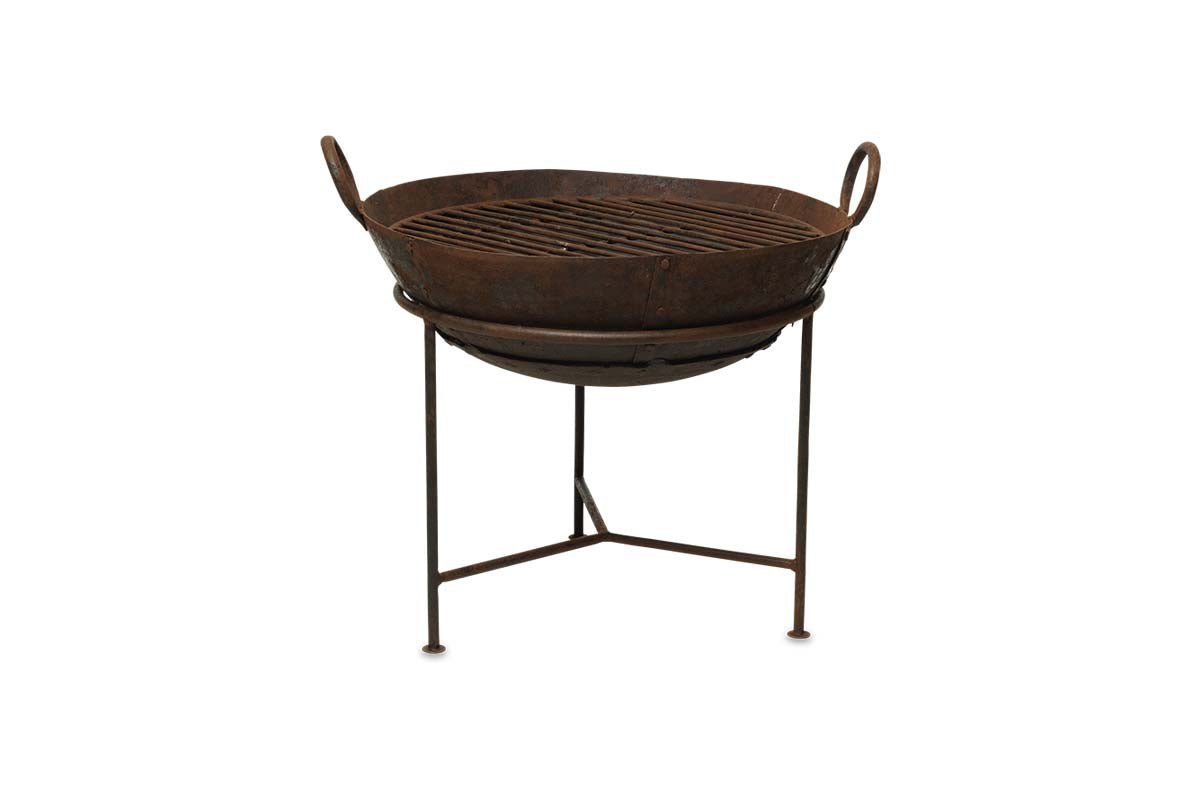 Nkuku Cookware Reclaimed Iron Kadai With Grill