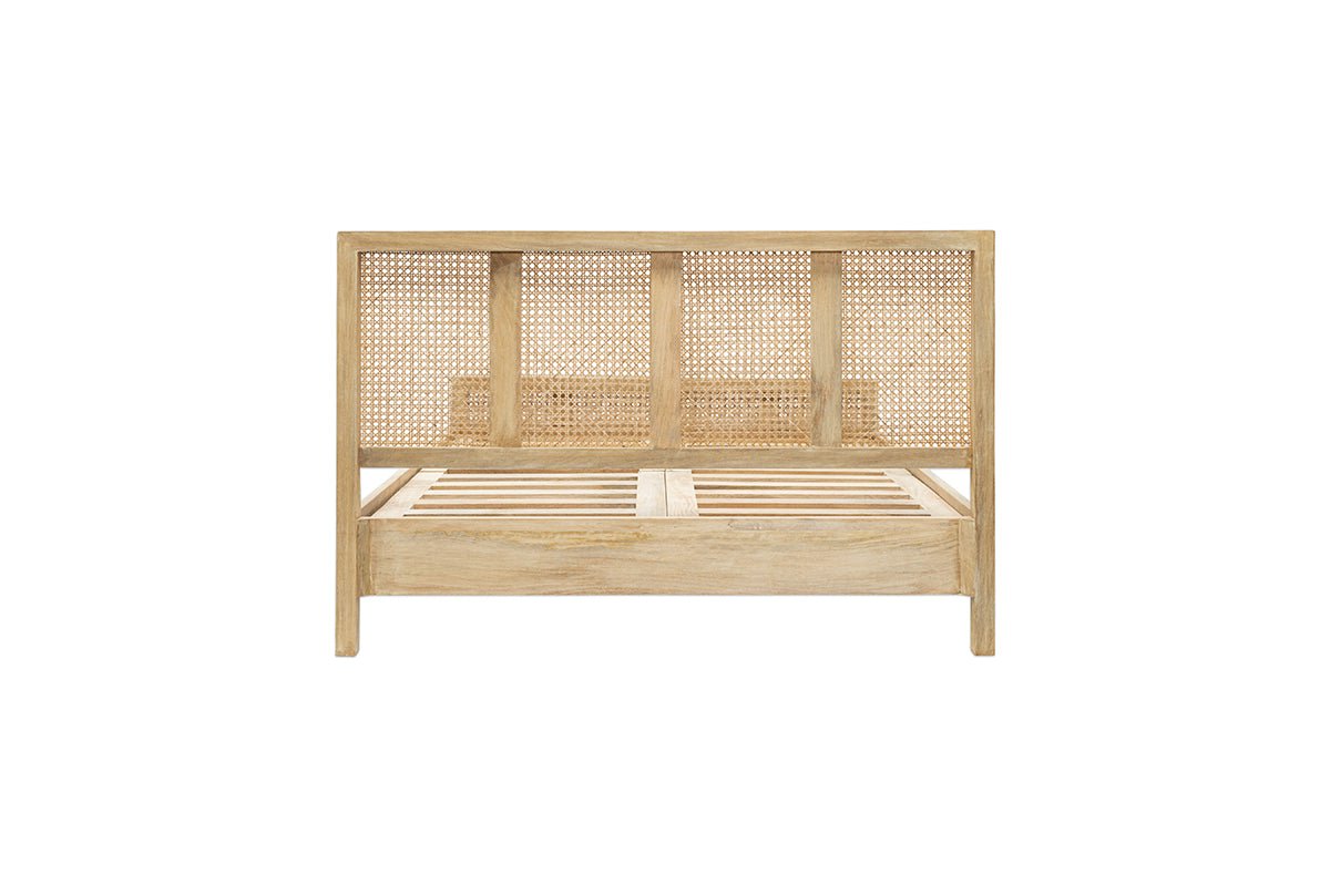 Nkuku STORAGE FURNITURE Saharsa Cane & Mango Wood Bed