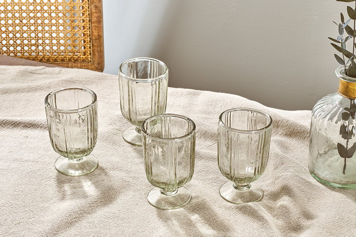 nkuku GLASSWARE Sigiri Small Wine Glass - Clear - (Set of 4)