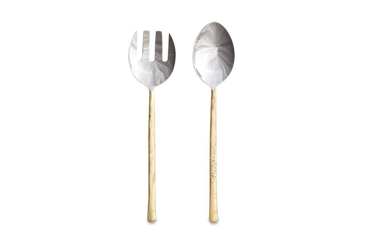 Nkuku Tableware Sirkali Brushed Gold Salad Servers