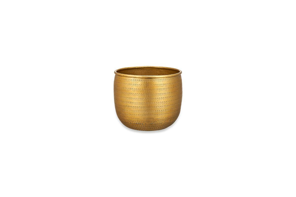 Nkuku Vases & Planters Tembesi Etched Planter - Antique Brass