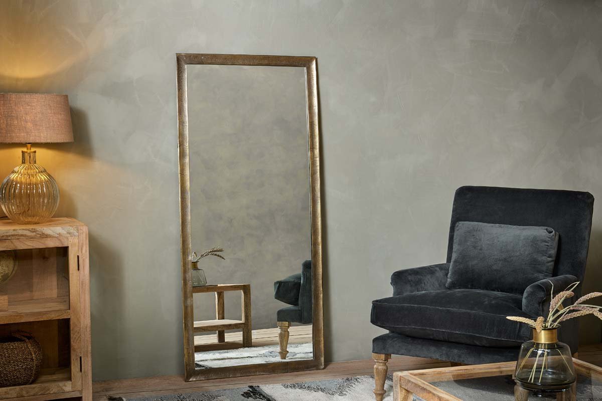 Nkuku MIRRORS Yadur Full Length Mirror - Antique Brass