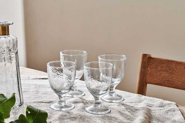 Nkuku Glassware Yala Hammered Wine Glass (Set of 4)