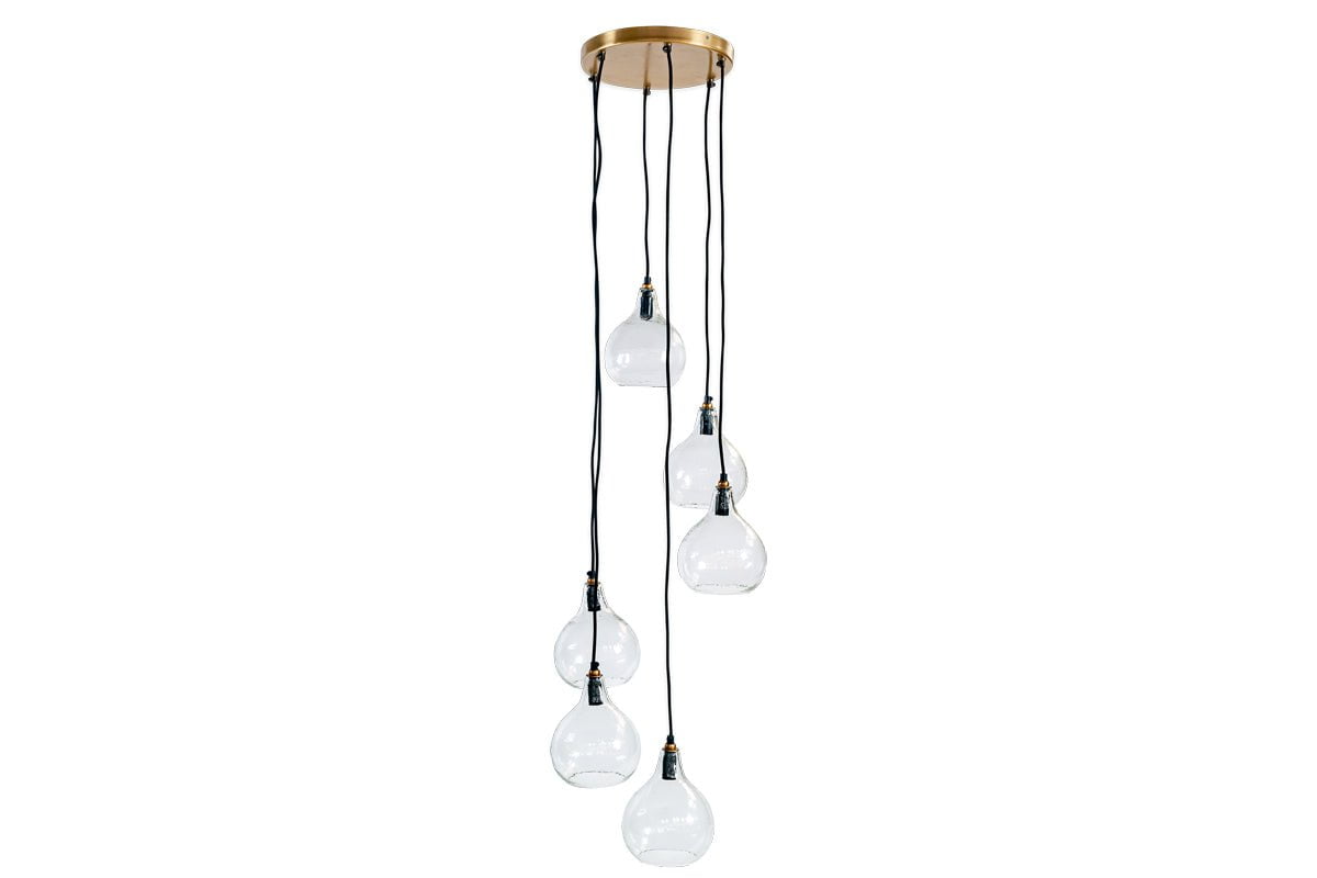 nkuku LIGHTS Ziva Statement Recycled Glass Cluster Pendant - Clear