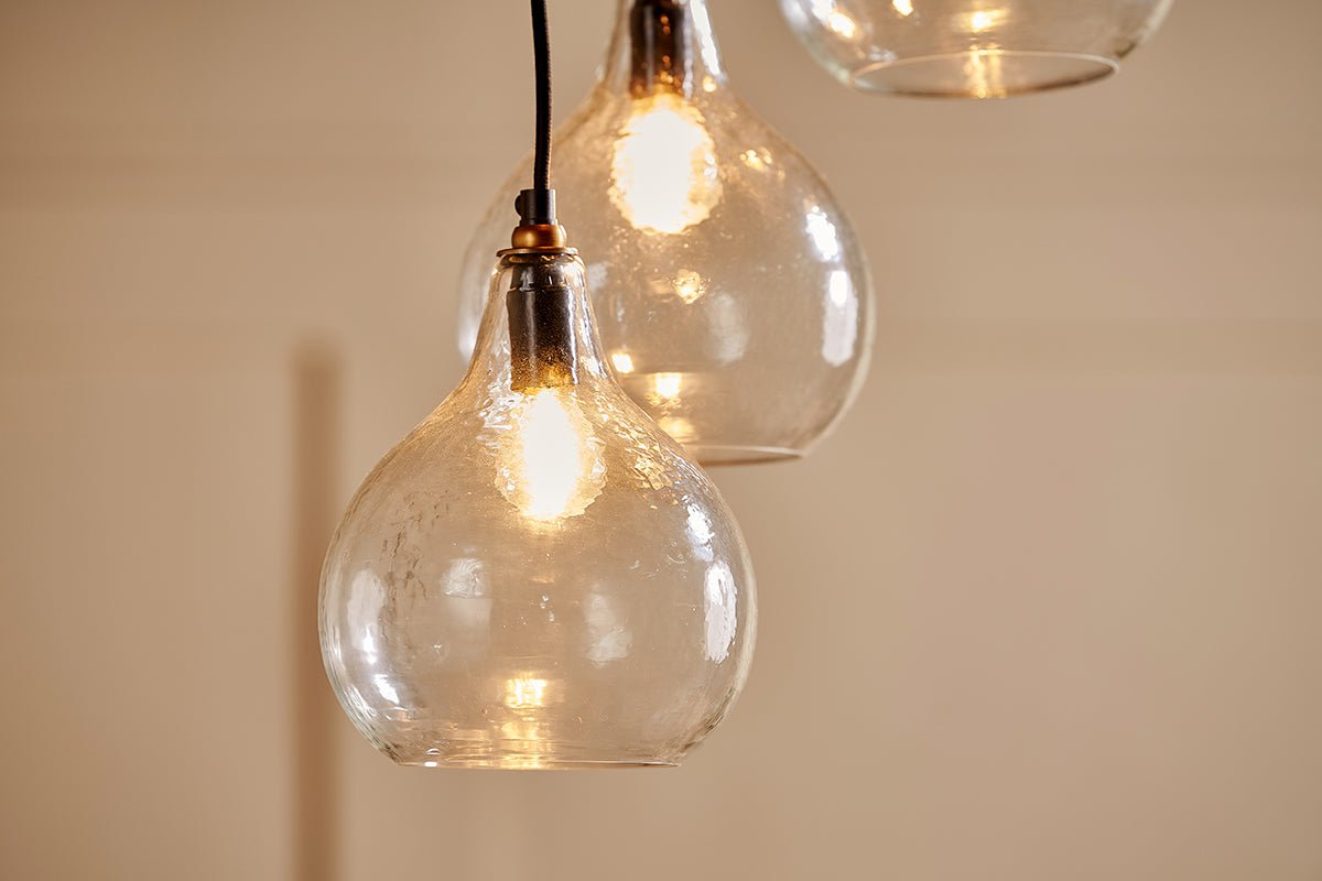 nkuku LIGHTS Ziva Statement Recycled Glass Cluster Pendant - Clear